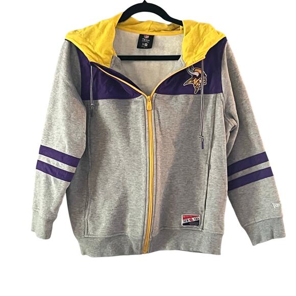 New Era Tops - Minnesota Vikings Full Zip Hoodie Sweatshirt Women's M New Era Embroidered NFL